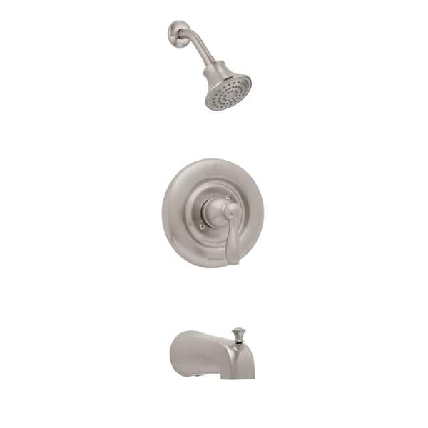 Glacier Bay Mandouri Single-Handle 1-Spray Color Changing LED Tub and Shower Faucet in Brushed Nickel