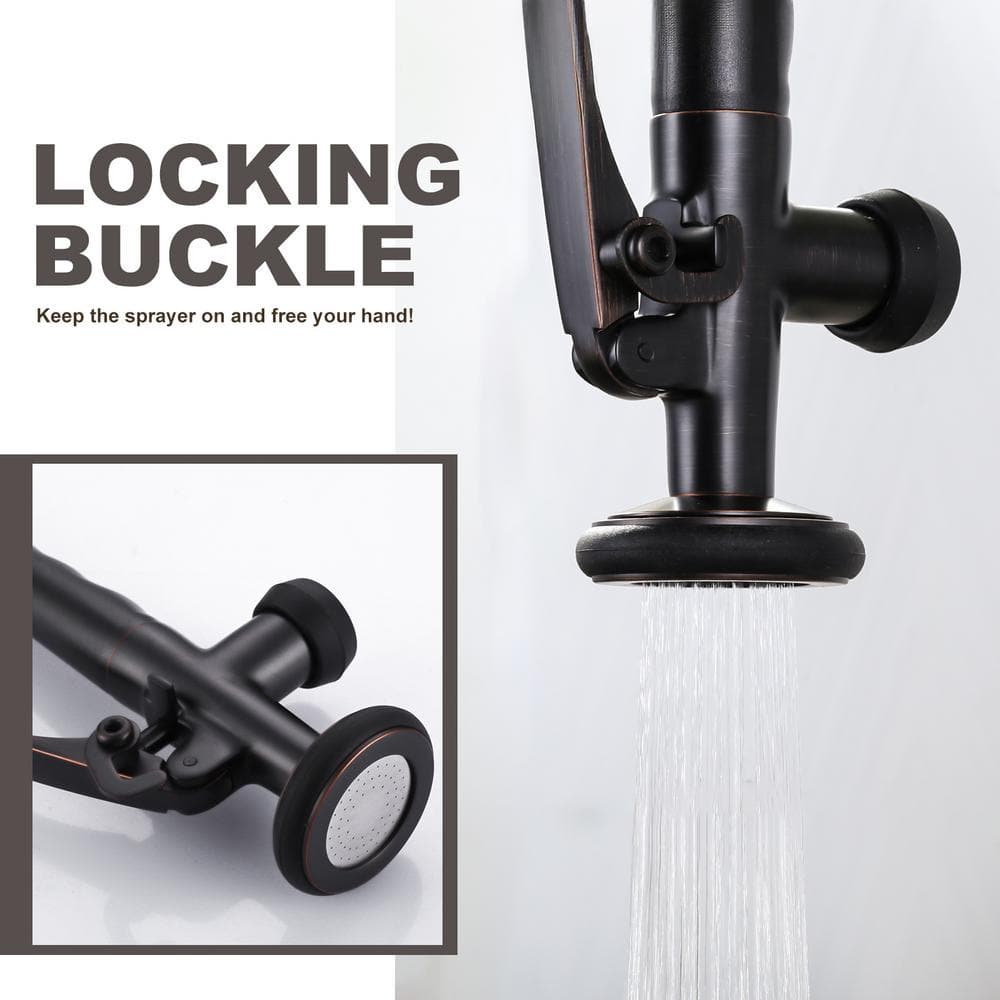 Oil Rubbed Bronze Single Handle Pull Out Sprayer Kitchen Faucet