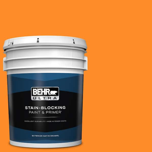 BEHR ULTRA 5 gal. #S-G-280 Mango Madness Satin Enamel Exterior Paint & Primer