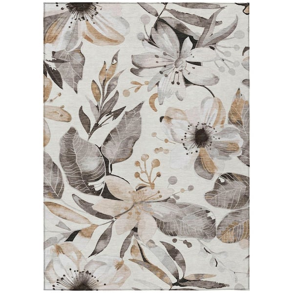 Chantille Machine Washable Indoor/Outdoor Abstract ACN2260 Ivory 8 ft. x 10 ft. Area Rug