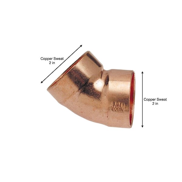 Everbilt 2 in. Copper DWV 45-Degree Cup x Cup Elbow Fitting