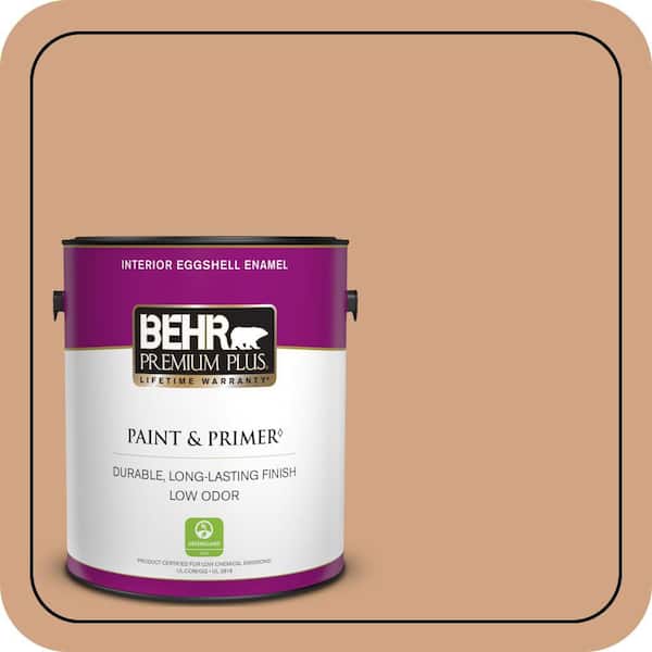 BEHR PREMIUM PLUS 1 gal. #260F-4 Sunset Beige Eggshell Enamel Low Odor Interior Paint & Primer
