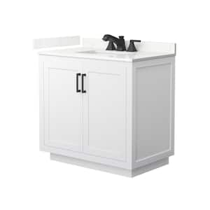 Miranda 36 in. W x 22 in. D x 33.75 in. H Single Bath Vanity in White with Giotto Quartz Top