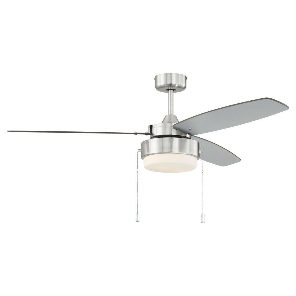 Intrepid 52'' Brushed Nickel Ceiling Fan with LED Light Kit