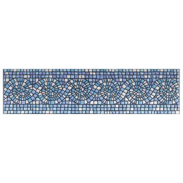 Merola Tile Captain Riptide Glacier Blue 2 in. x 7-7/8 in. Glossy Ceramic Wall Tile Trim