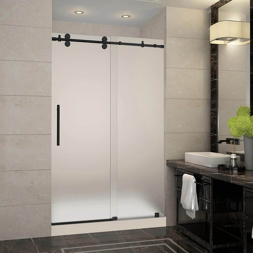 Aston Langham 48 in. x 36 in. x 77.5 in. Frameless Sliding Shower Door