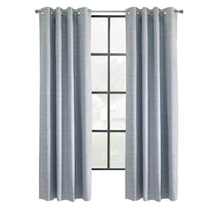 Solstice Navy Polyester Smooth 52 in. W x 95 in. L Grommet Indoor Blackout Curtain (Single Panel)