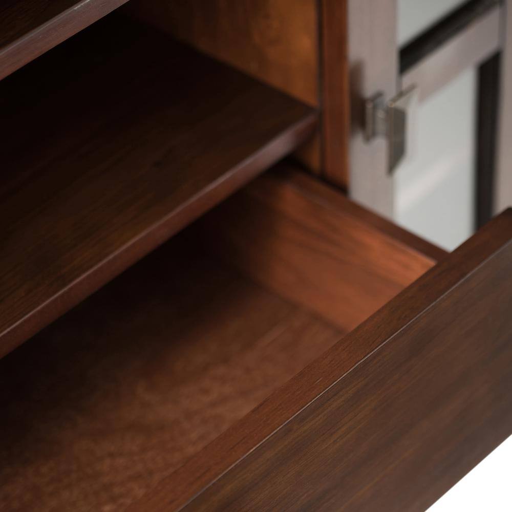 Russet Brown Medium Wood TV Media Console with Cabinet