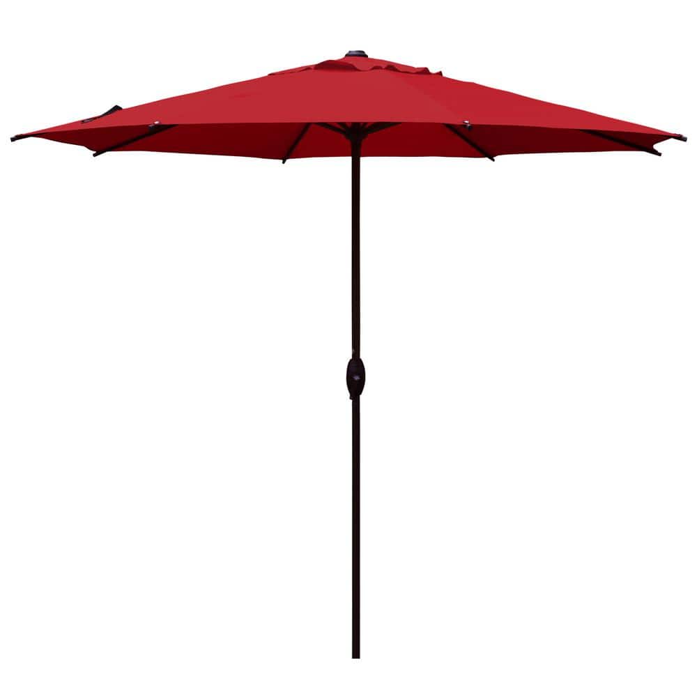 9 ft. Outdoor Market Umbrella with Push Button Tilt and Crank Patio Umbrell