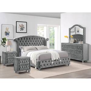 Nesika 5-Piece Gray Eastern King Bedroom Set