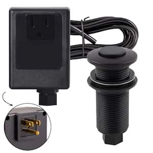 Sink Top Waste Disposal Air Switch and Single Outlet Control Box, Flush Button, Matte Black