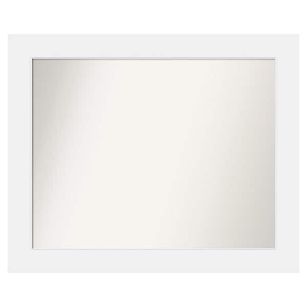 Amanti Art Corvino White 33 in. x 27 in. Custom Non-Beveled Matte Wood Framed Bathroom Vanity Wall Mirror