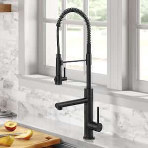 Artec Pro Single Handle Pull Down Sprayer Kitchen Faucet with Pot Filler in Matte Black