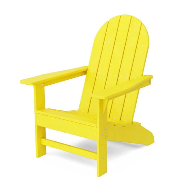 Wildridge Freedom Lemon Yellow HDPE Plastic Traditional Outdoor Adirondack Chair