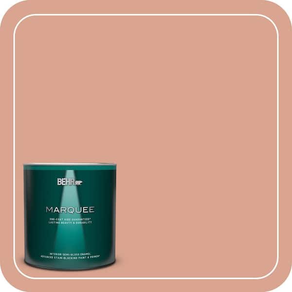 BEHR MARQUEE 1 qt. Home Decorators Collection #HDC-CT-13 Apricotta Semi-Gloss Enamel Interior Paint & Primer