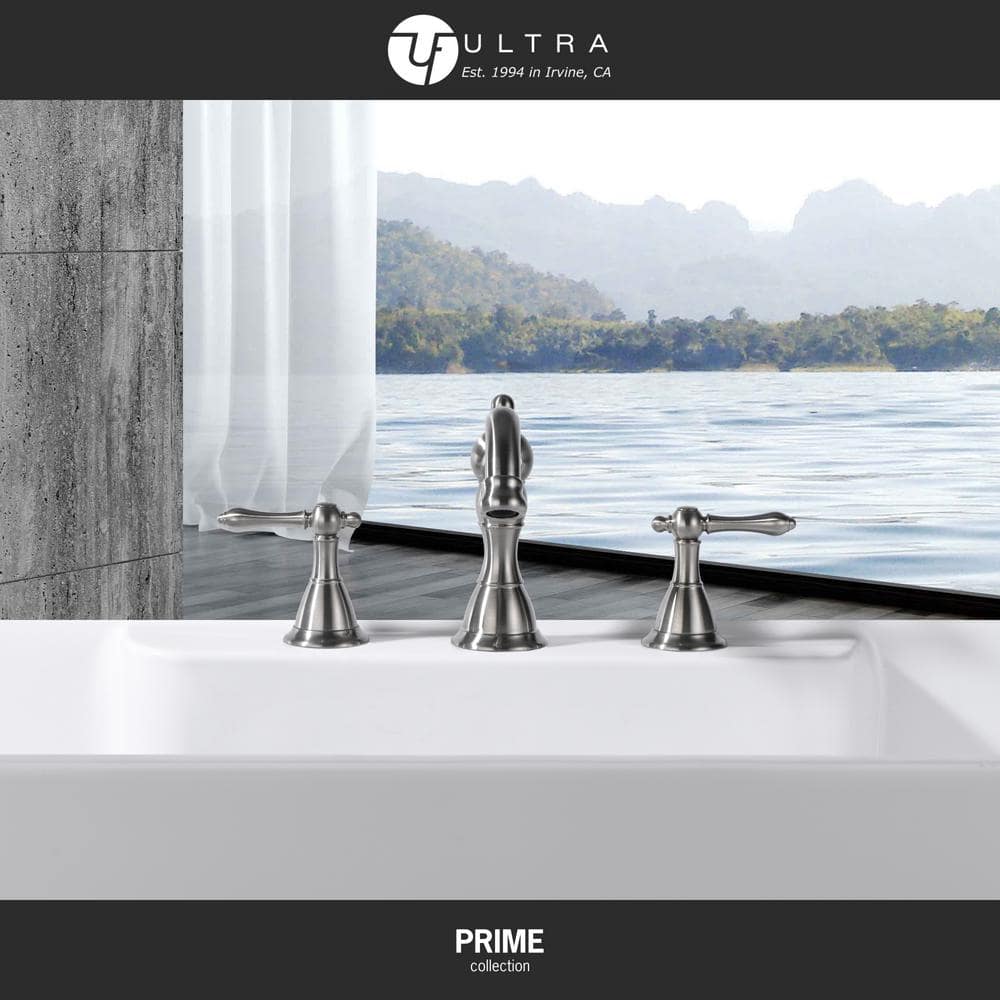 Brushed Nickel Double Handle High Arc Roman Tub Faucet