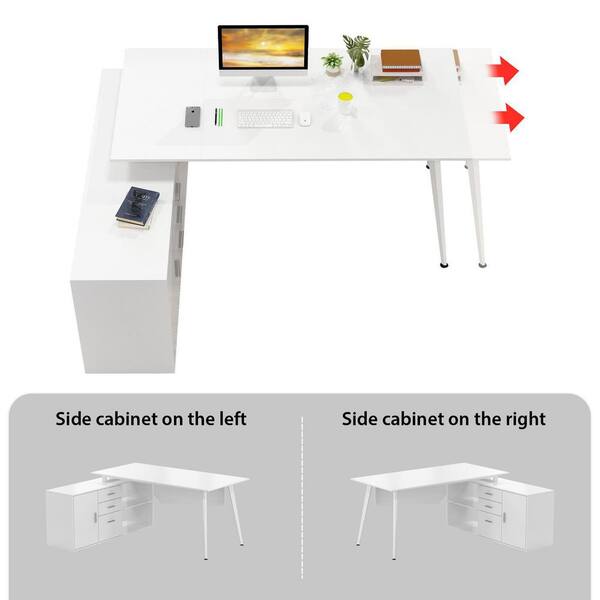 63 Computer Desk Executive Desk Writing Table with 4 Storage