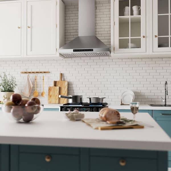 30 in. 763 CFM Ducted Wall Mount Range Hood in Stainless Steel with Gesture Control, Touch Panel