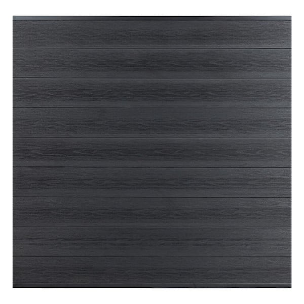 Durable 5. 8ft. H x 5. 9ft. W Black WPC Waterproof Composite Fence Panel