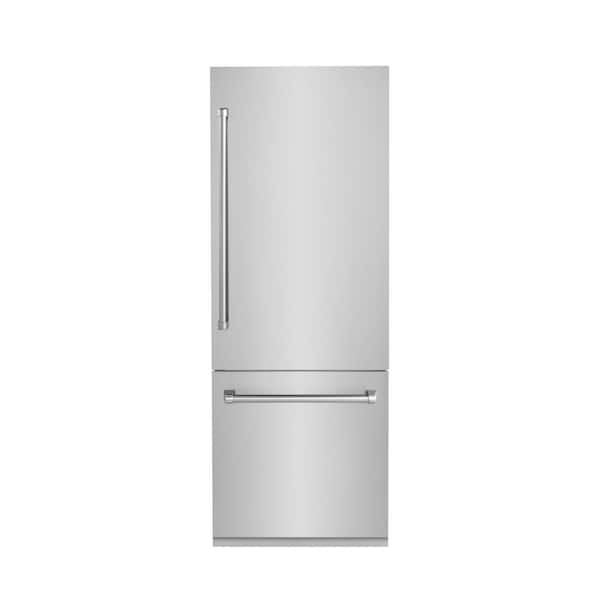 ZLINE Kitchen and Bath 30 in. 2-Door Bottom Freezer Refrigerator with Internal Ice and Water Dispenser in Stainless Steel