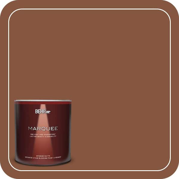 BEHR MARQUEE 1 qt. #230F-7 Florence Brown Matte Interior Paint & Primer