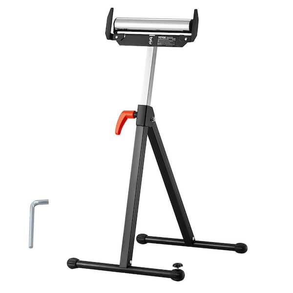 Roller Stand, 27 in.-43 in. Adjustable Height, 250 lbs. Load Capacity, Folding Heavy Duty with 11.5 in. Polished Steel