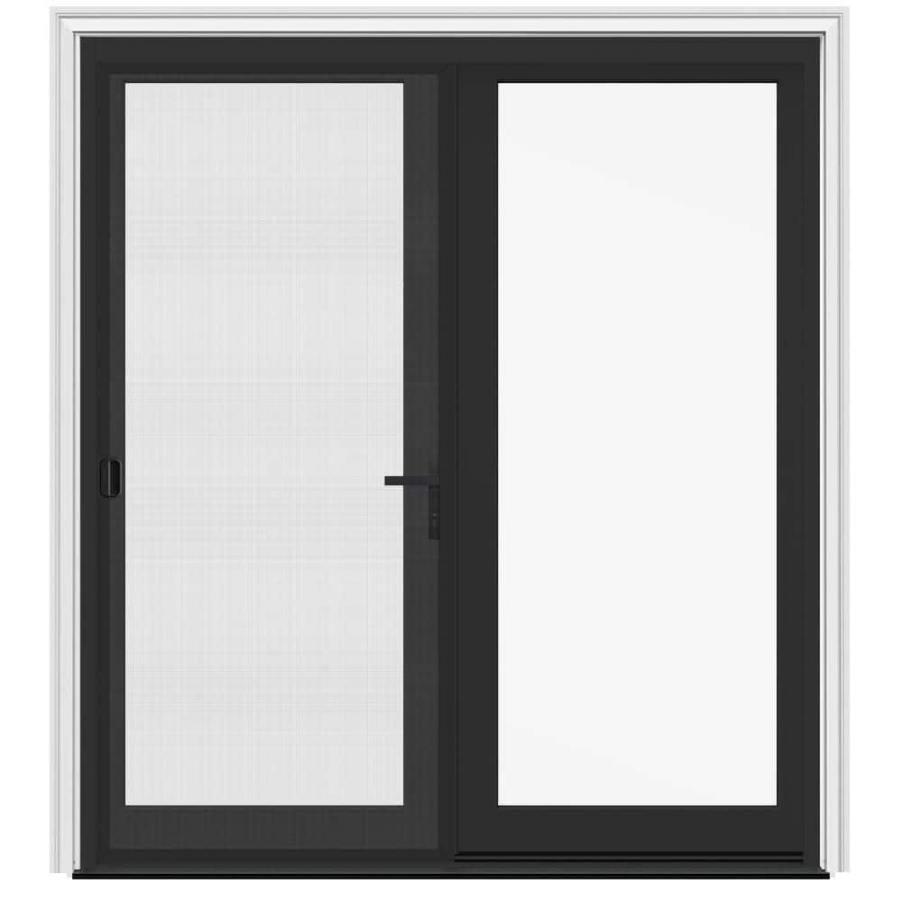 72 in. x 80 in. F4500 Left-Hand/Inswing Black/White Fiberglass French Patio Door w/ Low-E Glass, Black Handle and Screen price history on PriceWatchPro