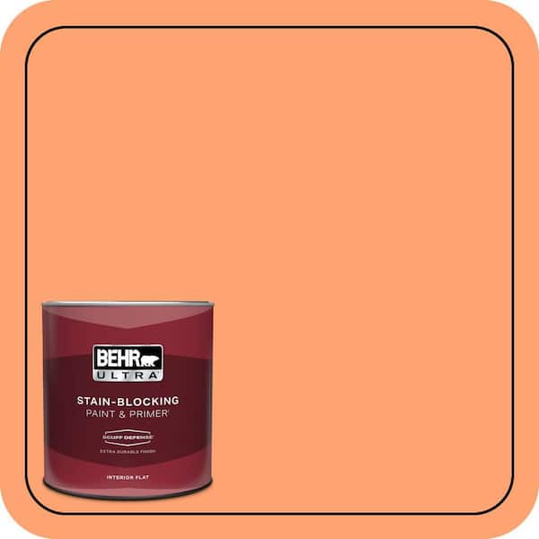 BEHR ULTRA 1 qt. #P210-5 Cheerful Tangerine Extra Durable Flat Interior Paint & Primer