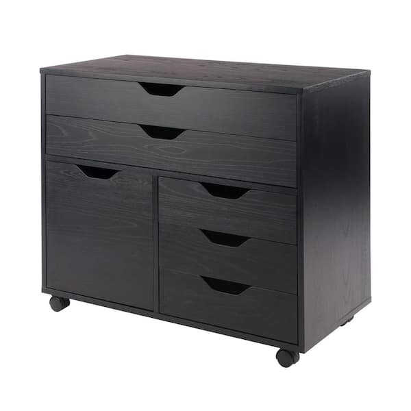 Unbranded Halifax Black Mobile Cabinet 3-Sections