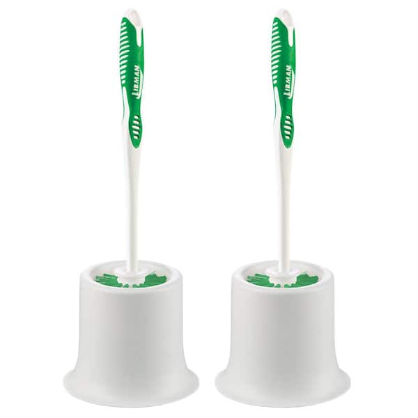 Polypropylene Toilet Bowl Brush and Holder (2-Pack)