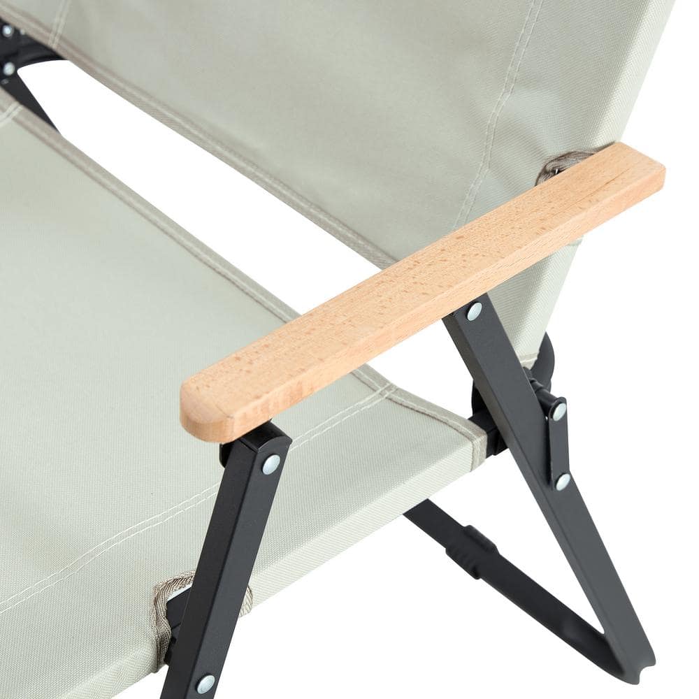 Beige Folding Composite Frame Camping Armchair Set