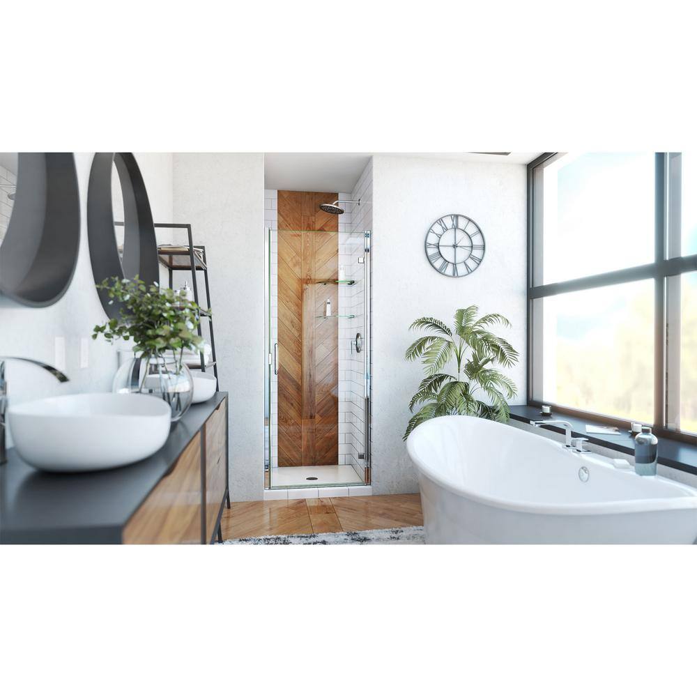 Chrome Semi-Frameless Swing Shower Door with Clear Glass