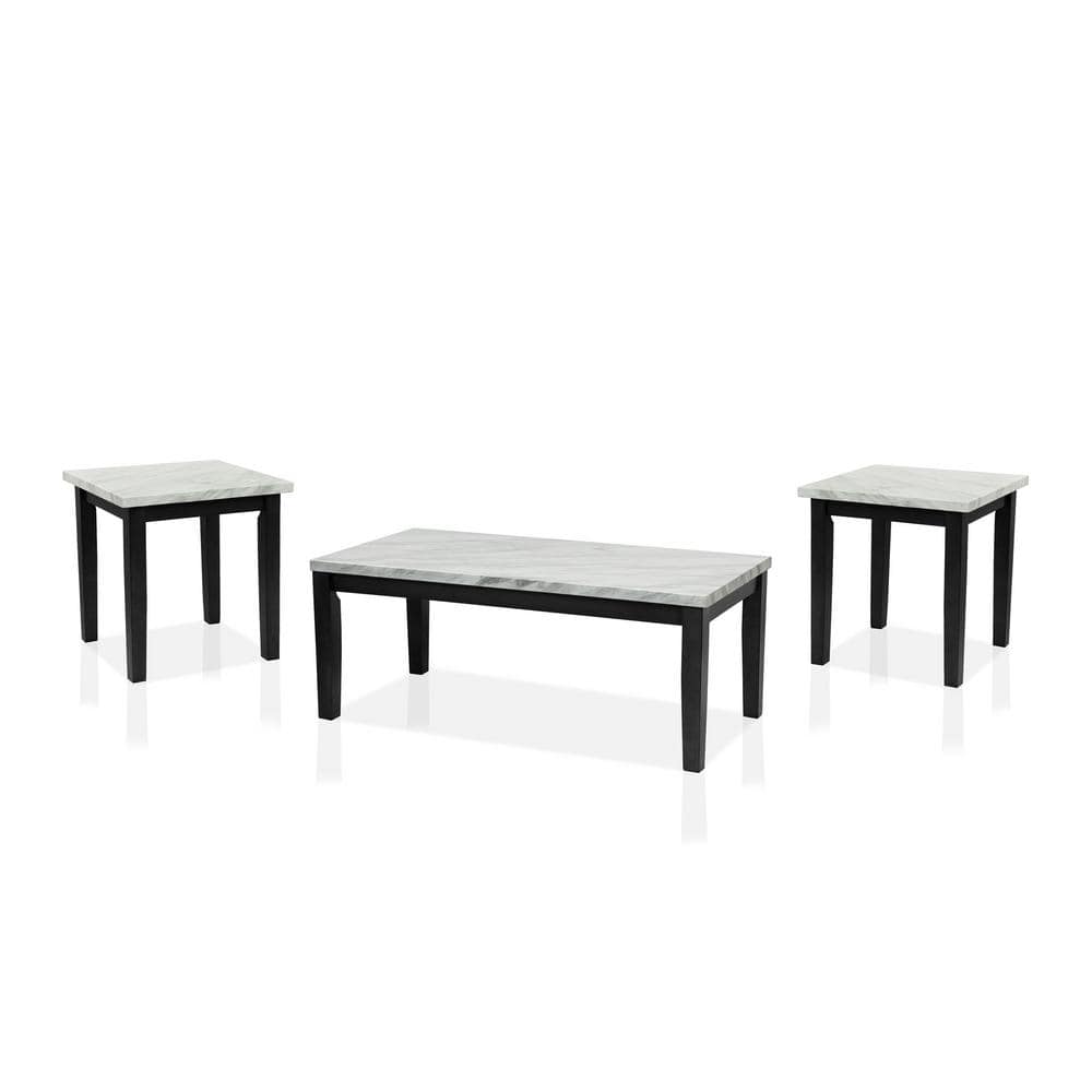 Furniture of America Rugge 3-Piece White Coffee Table Set -  IDF-4389WH-3PK