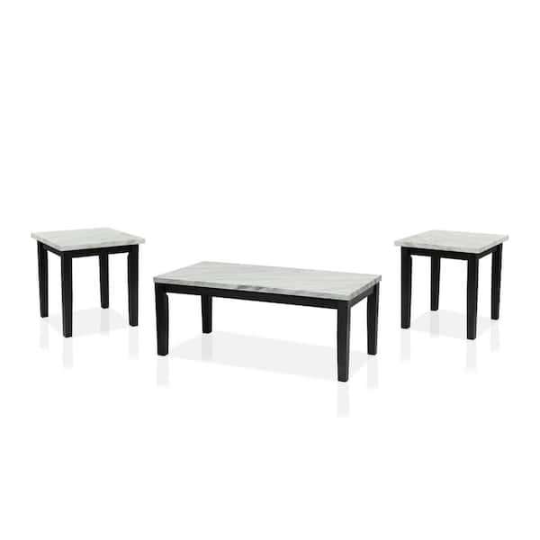 Furniture of America Rugge 3-Piece White Coffee Table Set