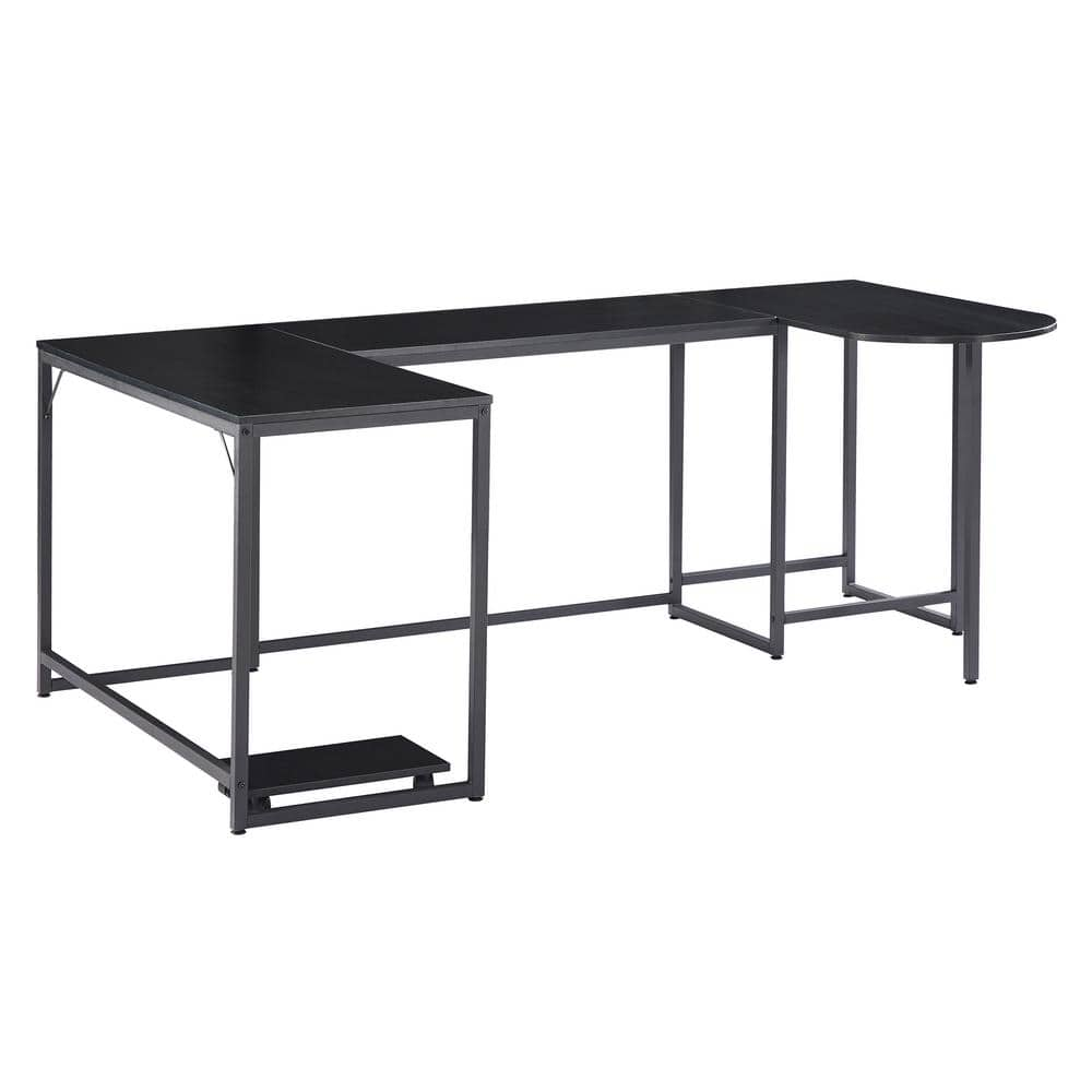 Ktaxon L-Shaped Computer Desk Corner PC Latop Table Study Office  Workstation Black