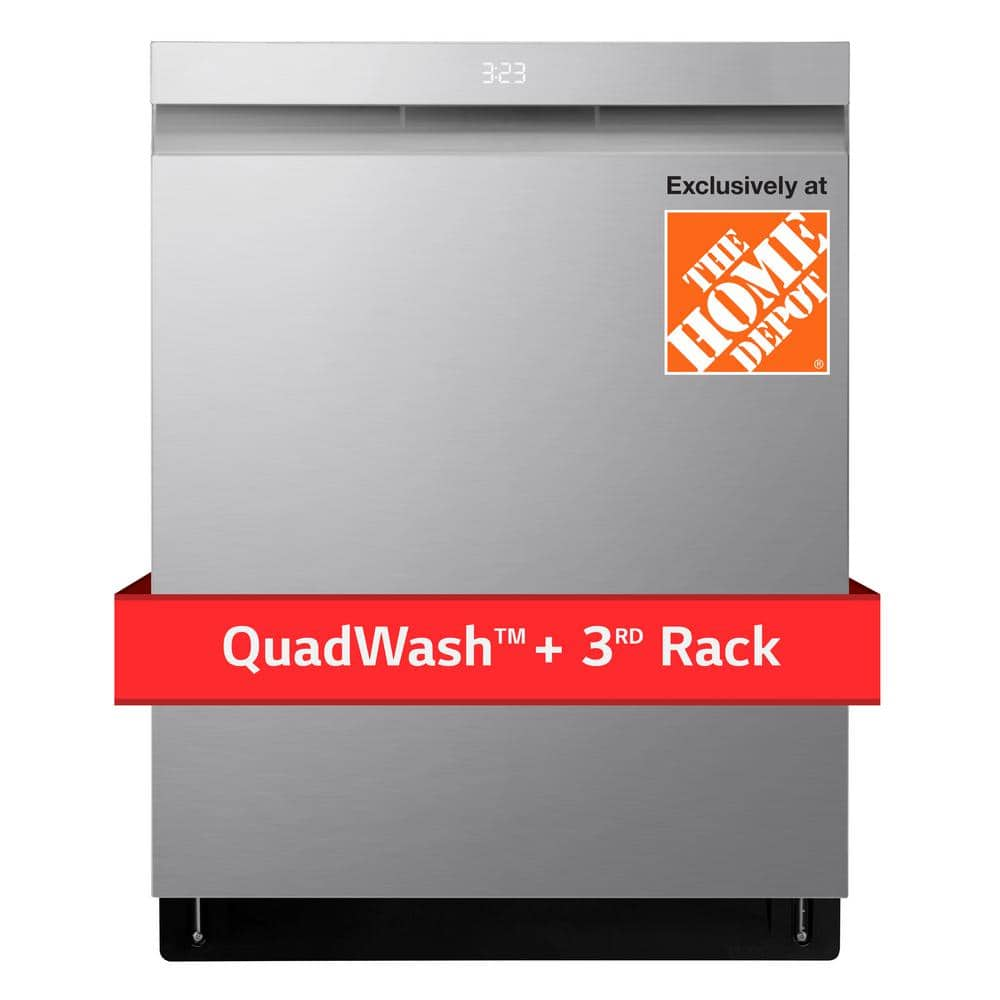 LG 24 In. Top Control Standard Dishwasher With QuadWash In Stainless ...