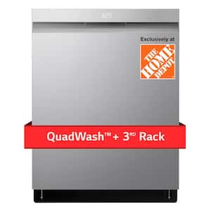 24 in. Top Control Standard Dishwasher with QuadWash in Stainless Steel