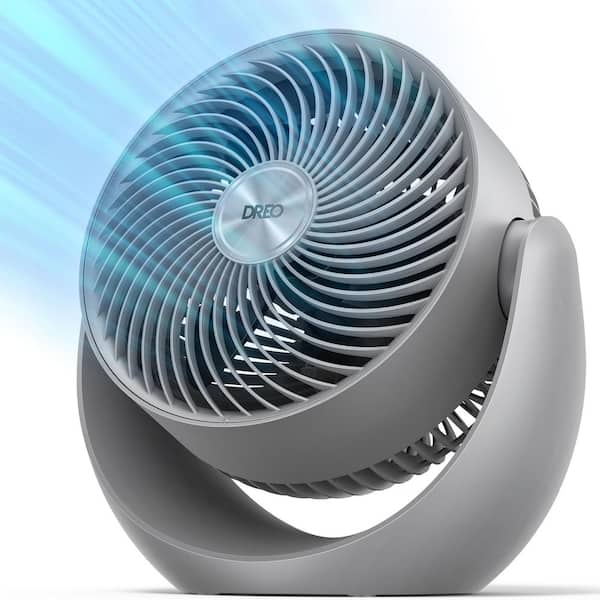 7 in. Air Circulator Desk Fan for Table, 60 ft. Strong Airflow, 90° Adjustable Tilt, 28 dB Low Noise, 3-Speeds in Grey