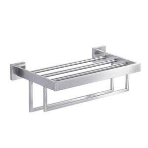 ALEASHA 20 in. 2-Towel Holders Wall Mounted Towel Rack in Brushed ...