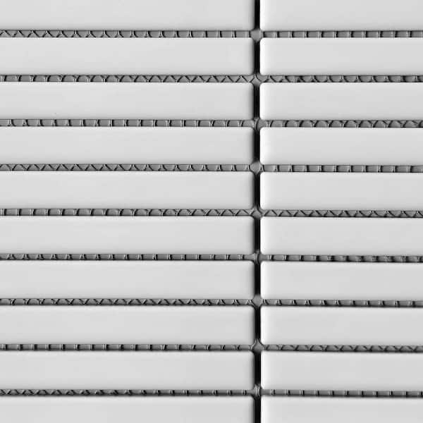 MOLOVO Porcetile Glossy White 11.2 in. x 11.91 in. Stacked