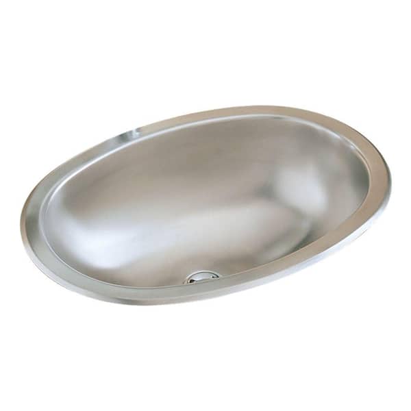 STERLING Drop-In Oval Stainless Steal Bathroom Sink in Satin Stainless-Steel