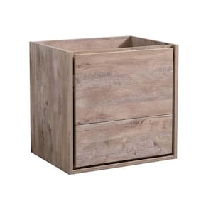 Catania 24 in. Modern Wall Hung Bath Vanity Cabinet Only in Rustic Natural Wood