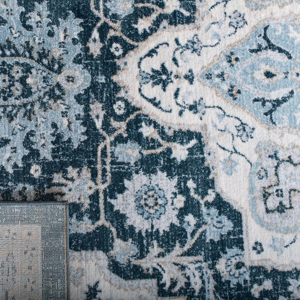 Elegance in Gray 47" Round Synthetic Stain-Resistant Area Rug