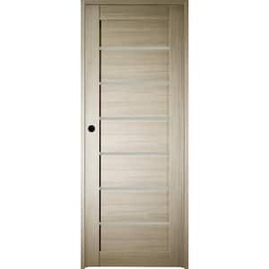 18 in. x 84 in. Alba Right-Hand Solid Core 7-Lite Frosted Glass Shambor Wood Composite Single Prehung Interior Door