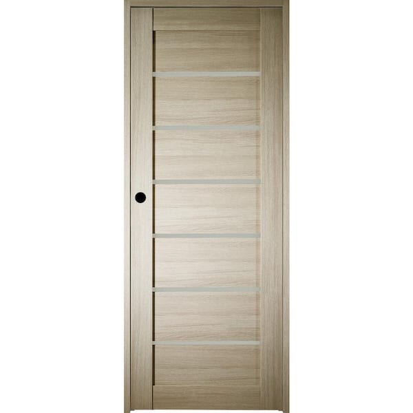 Belldinni 30 in. x 84 in. Alba Right-Hand Solid Core 7-Lite Frosted Glass Shambor Wood Composite Single Prehung Interior Door
