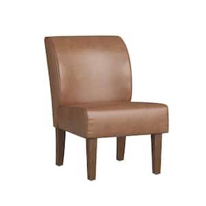 Clifton Upholstered Accent Chair, Saddle Faux Leather