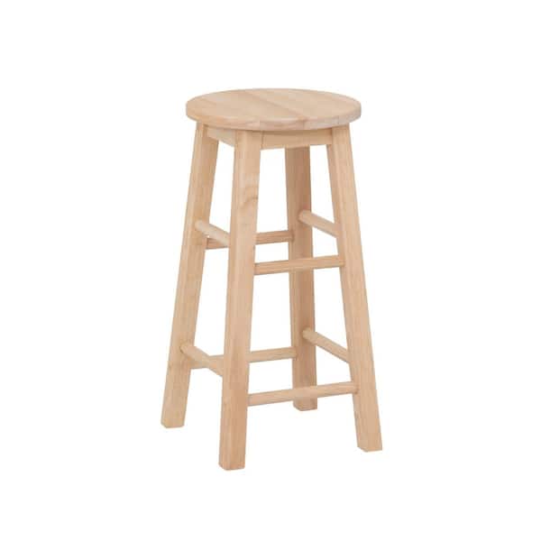 Lopes 24 in. Unfinished Backless Wood Counter Stool with Wood Seat