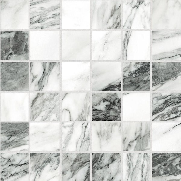 Touche 2 in. Square Zebre 12 in. x 12 in. Porcelain Floor and Wall Mosaic Tile (8.82 sq. ft./Case)