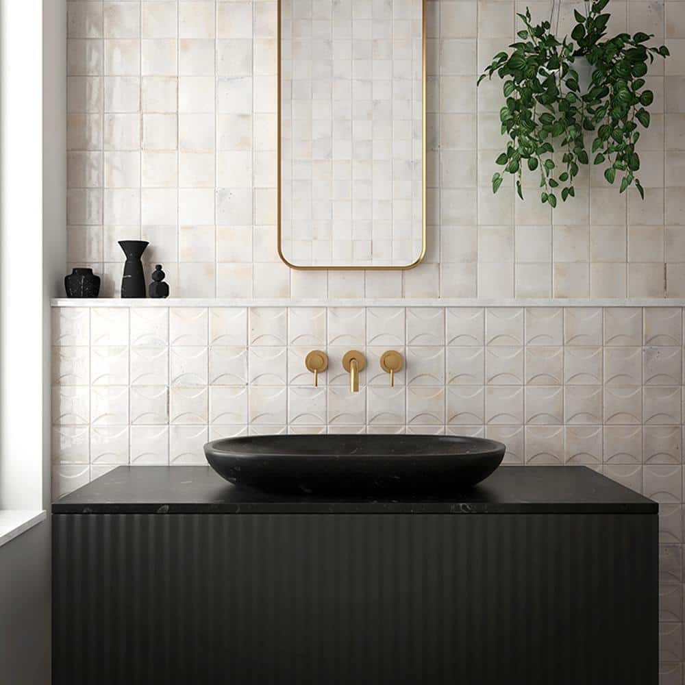 Antiek 3.94'' White Ceramic Beveled Wall Tile