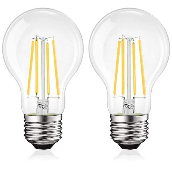 LUXRITE 100-Watt Equivalent A19 1600 Lumens Dimmable E26 Edison LED Light Bulb 12-Watt Damp Rated UL 4000K Cool White (2-Pack)